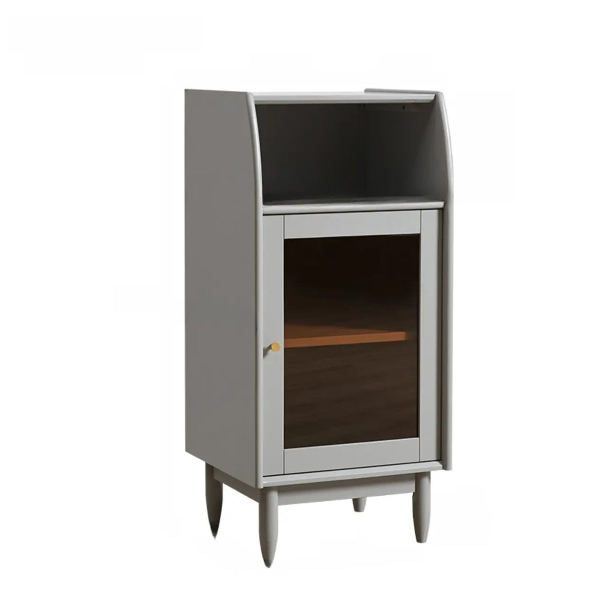 Modern Vertical Gray Wood Rectangle Closed Bookcase Image - 7