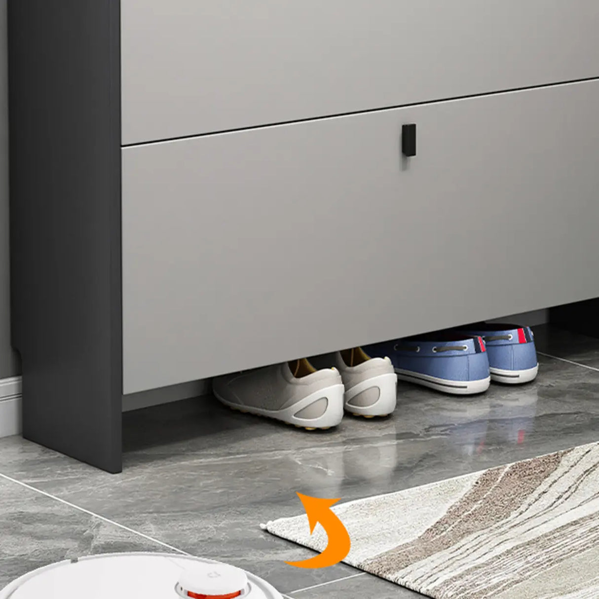 Modern Vertical MDF Hallway White Large Shoe Storage Unit Image - 9