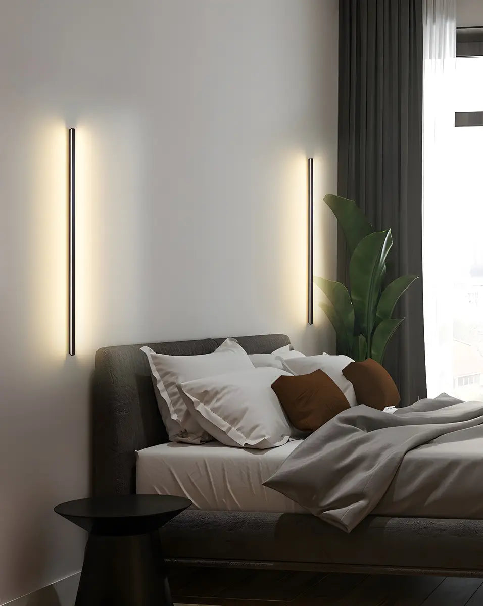 Minimalist Vertical Metal LED Wall Light Fixture Image - 17