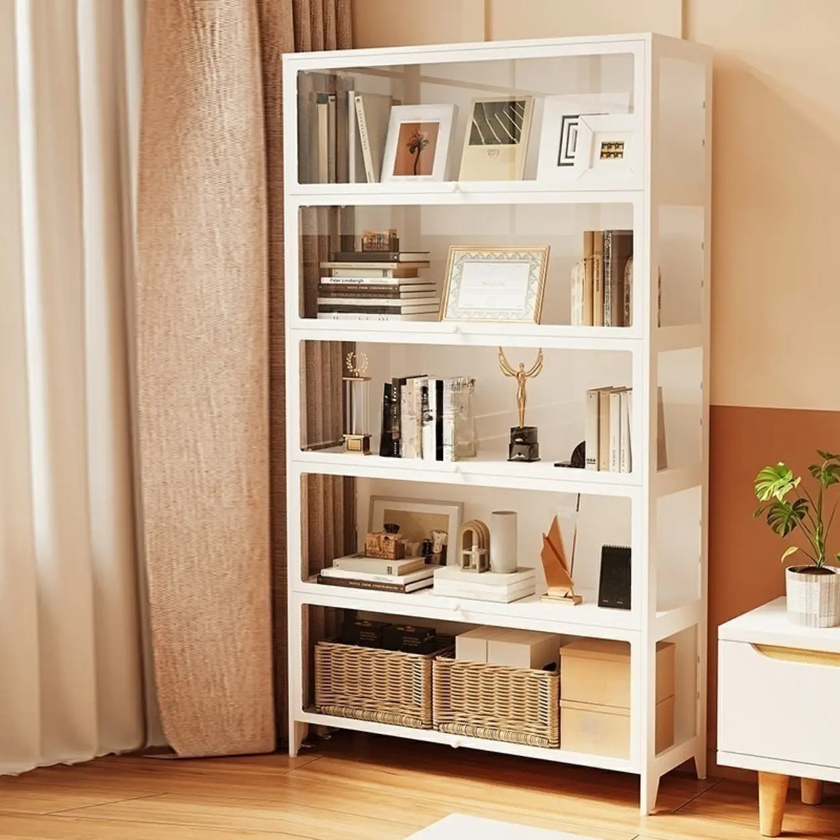 Modern Vertical Metal Standard Barrister Bookcase Large Image - 1