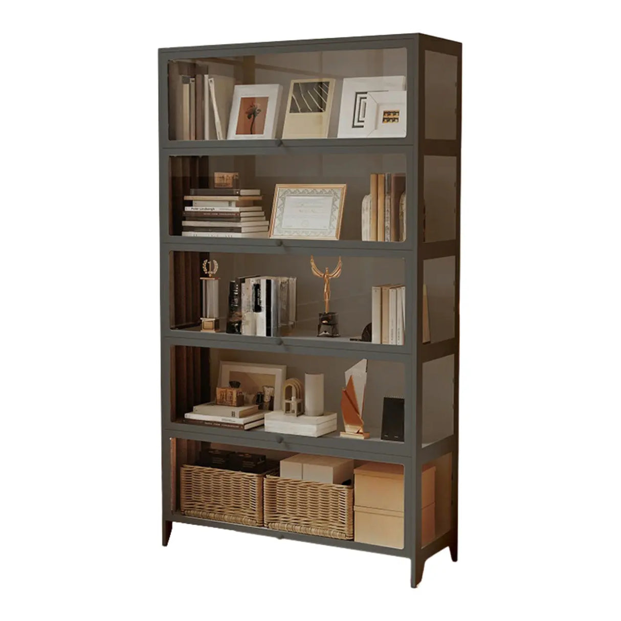 Modern Vertical Metal Standard Barrister Bookcase Large Image - 10