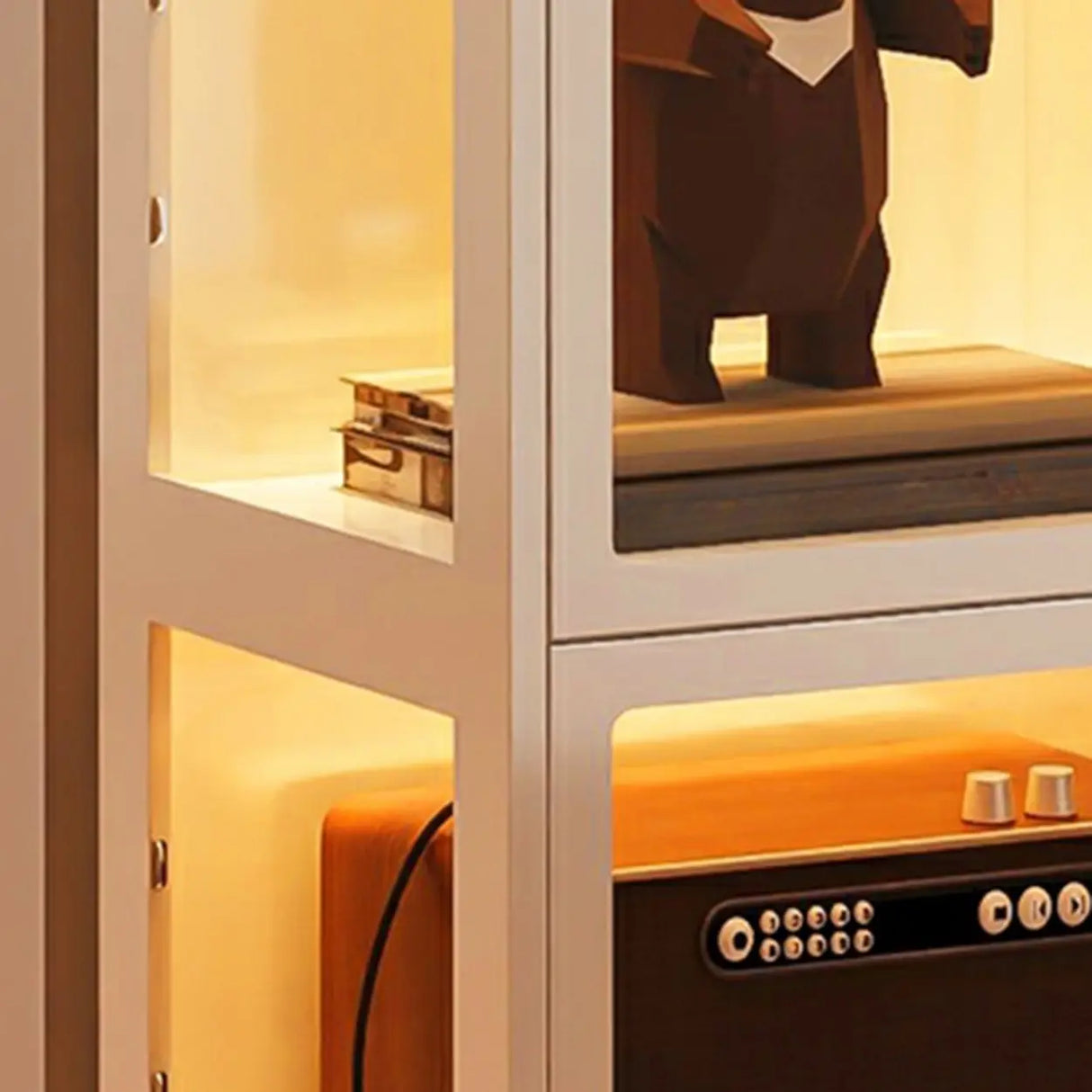 Modern Vertical Metal Standard Barrister Bookcase Large Image - 12