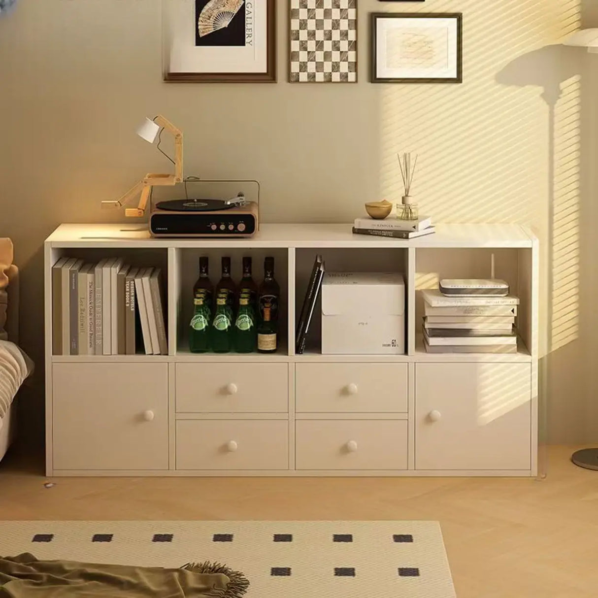 Modern Vertical Rectangular Timber Multi-shelf Bookcase Image - 12