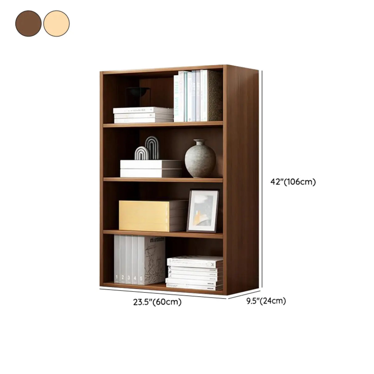 Modern Vertical Rectangular Timber Multi-shelf Bookcase Image - 37