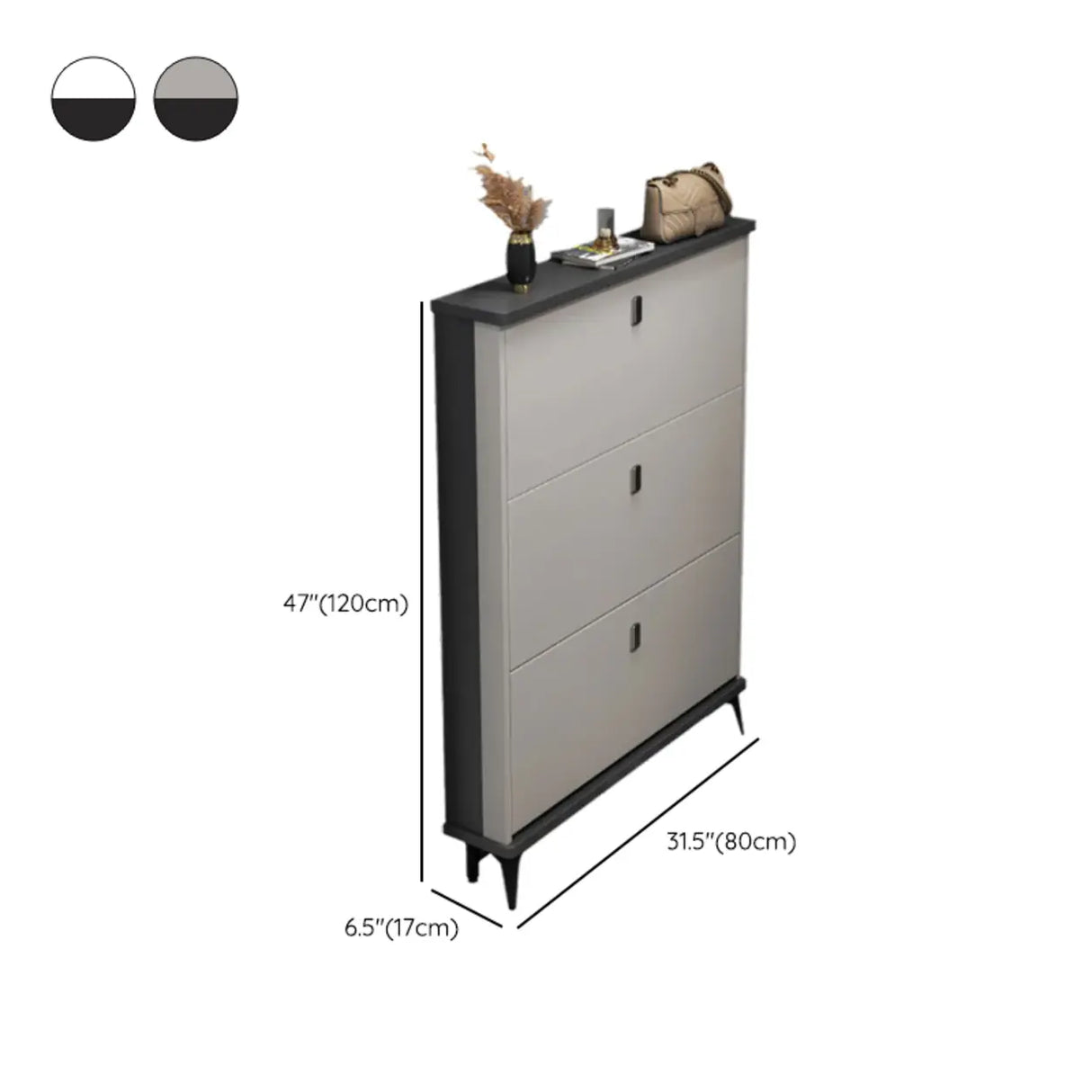 Modern Vertical Wood Entryway Shoe Storage Cabinet White