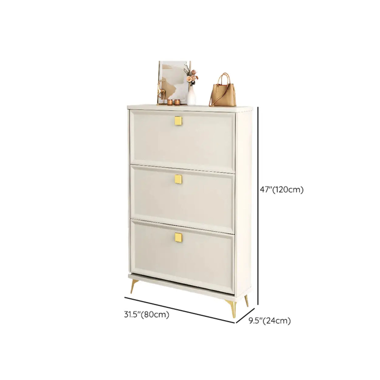 Modern Vertical Wood Hallway White Large Shoe Cabinet Image - 23