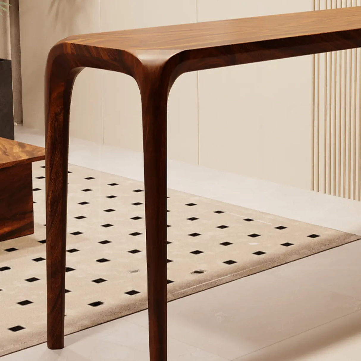 Modern Walnut Bar Table Set with Stools for Living Room Image - 6