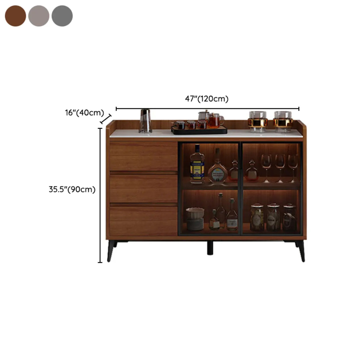 Modern Walnut Rectangular Wood Large Wine Rack Cabinet Storage