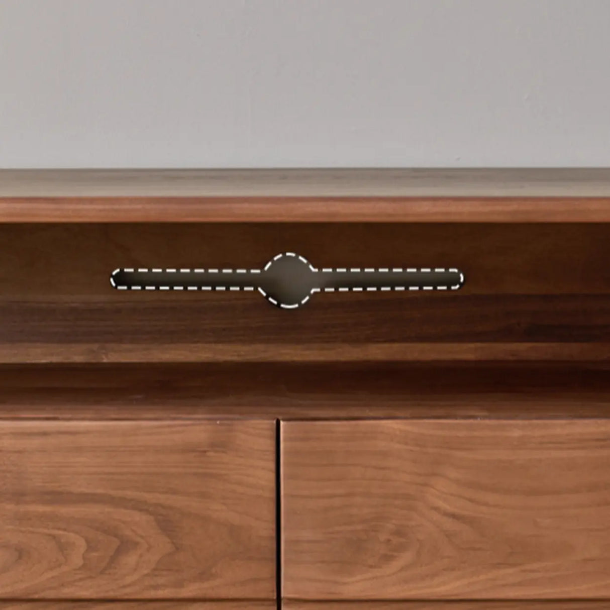 Modern Walnut Wood TV Stand with Storage Cabinets Image - 8