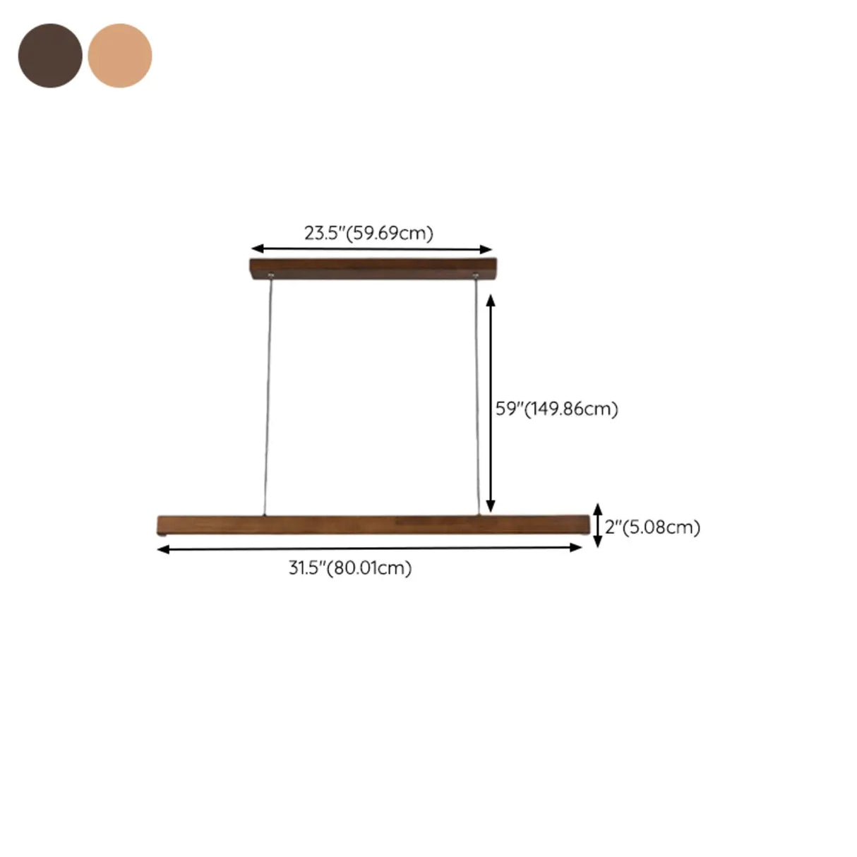 Modern Walnut Wooden Linear Island Hanging Light