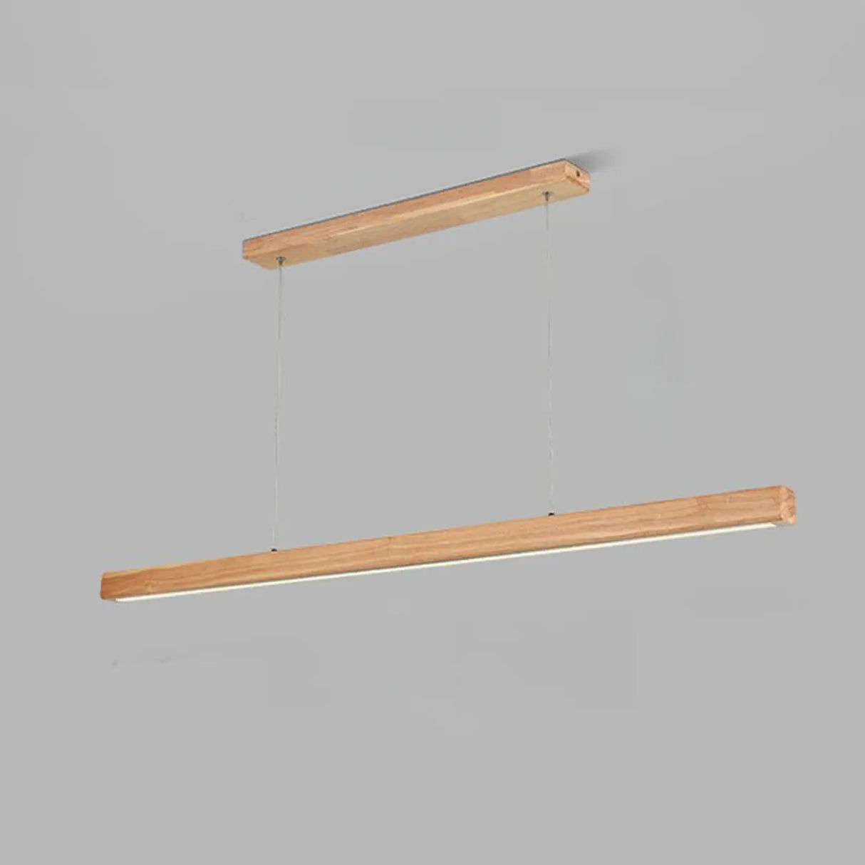 Modern Walnut Wooden Linear Island Hanging Light Image - 6