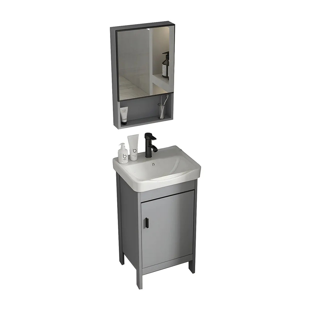 Modern Warp Resistant Freestanding Storage Bath Sink Vanity Image - 10