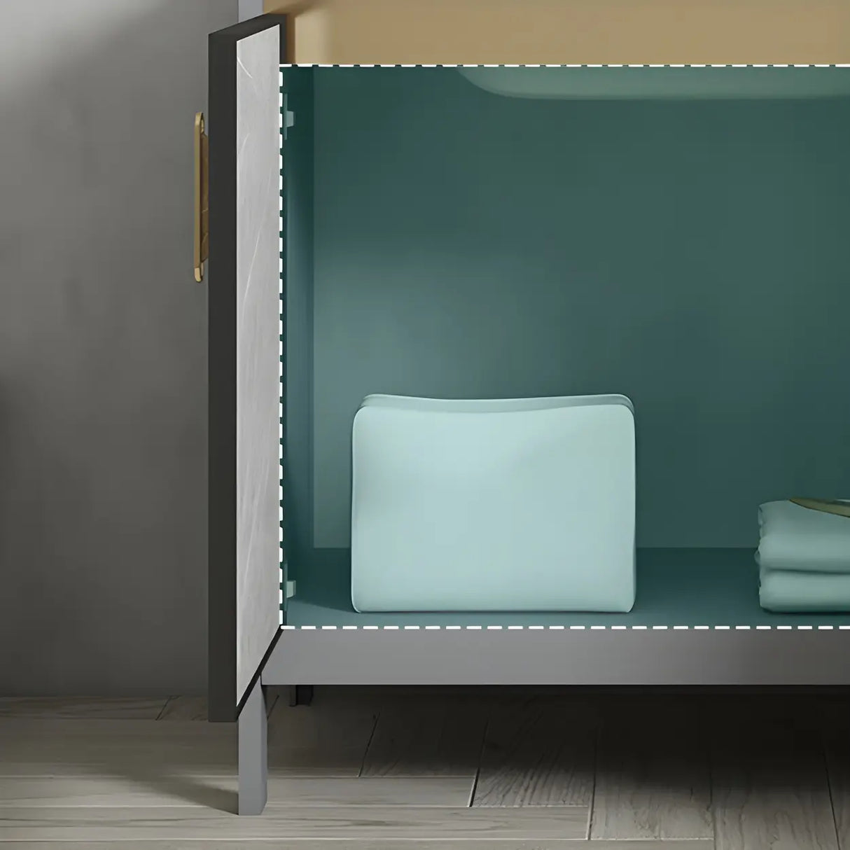 Modern Warp Resistant Freestanding Storage Bath Sink Vanity Image - 11