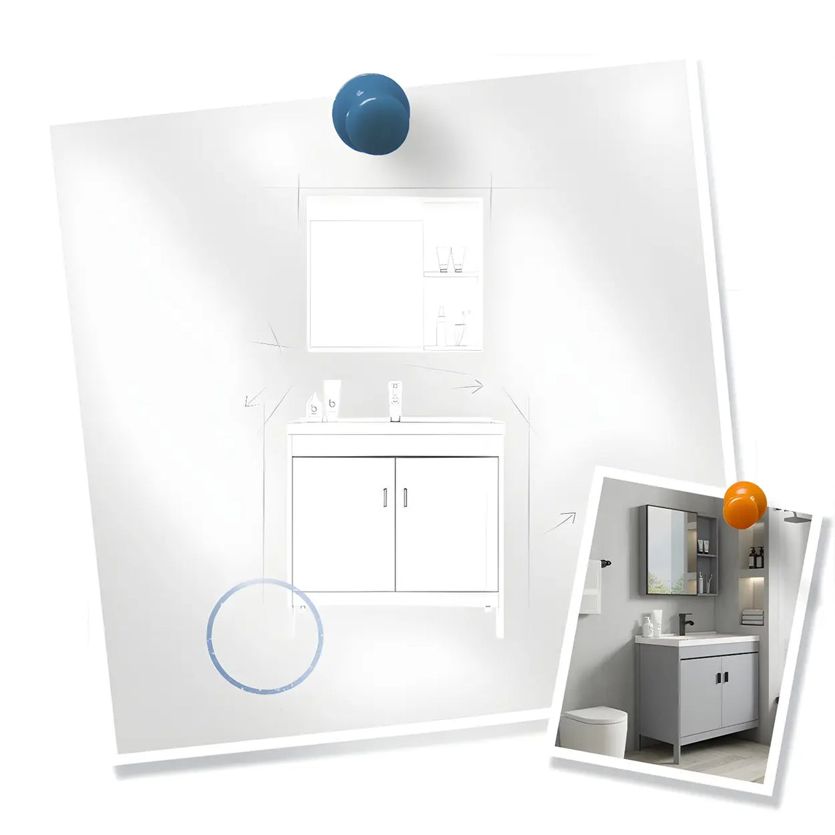 Modern Warp Resistant Freestanding Storage Bath Sink Vanity Image - 18