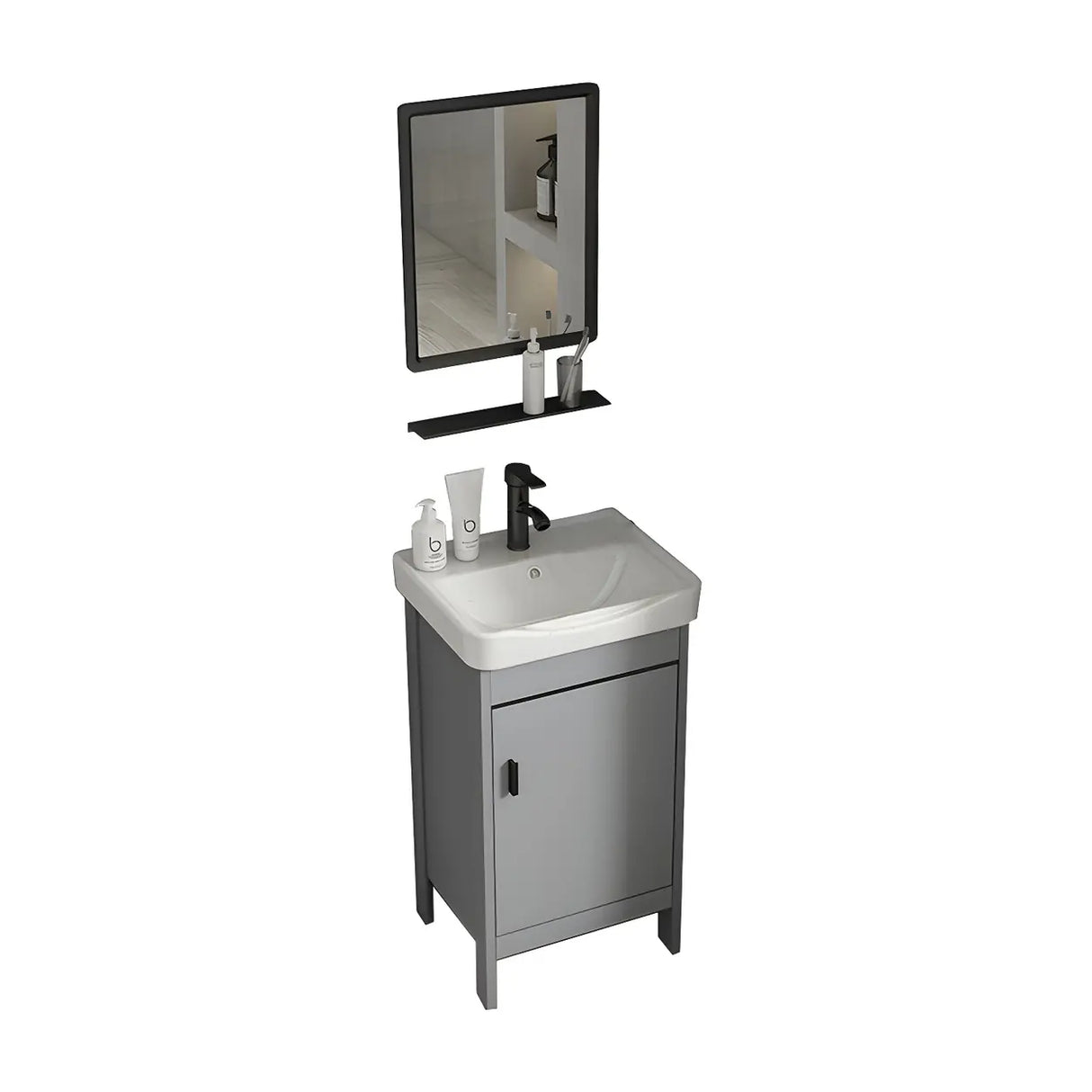 Modern Warp Resistant Freestanding Storage Bath Sink Vanity Image - 2