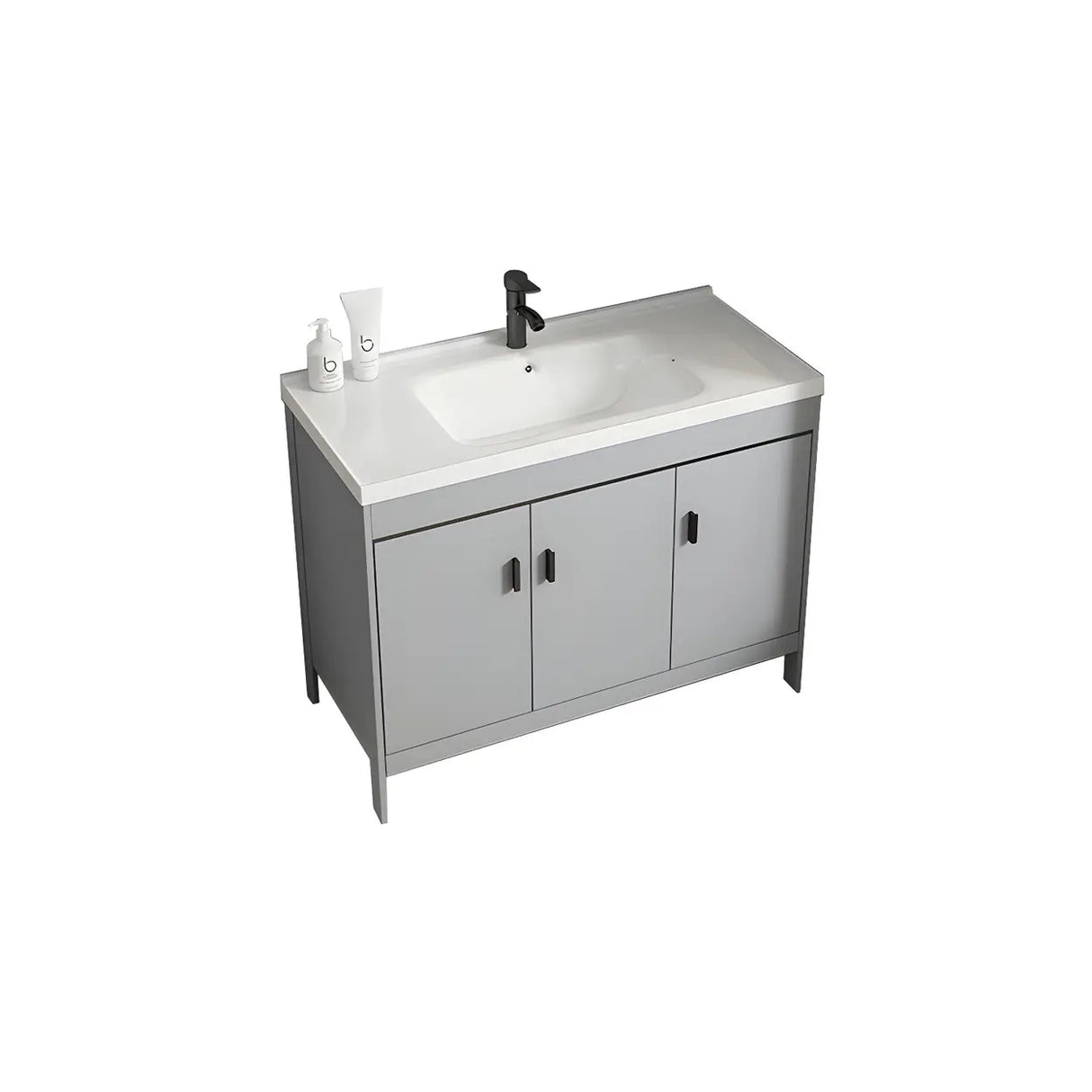 Modern Warp Resistant Freestanding Storage Bath Sink Vanity Image - 24