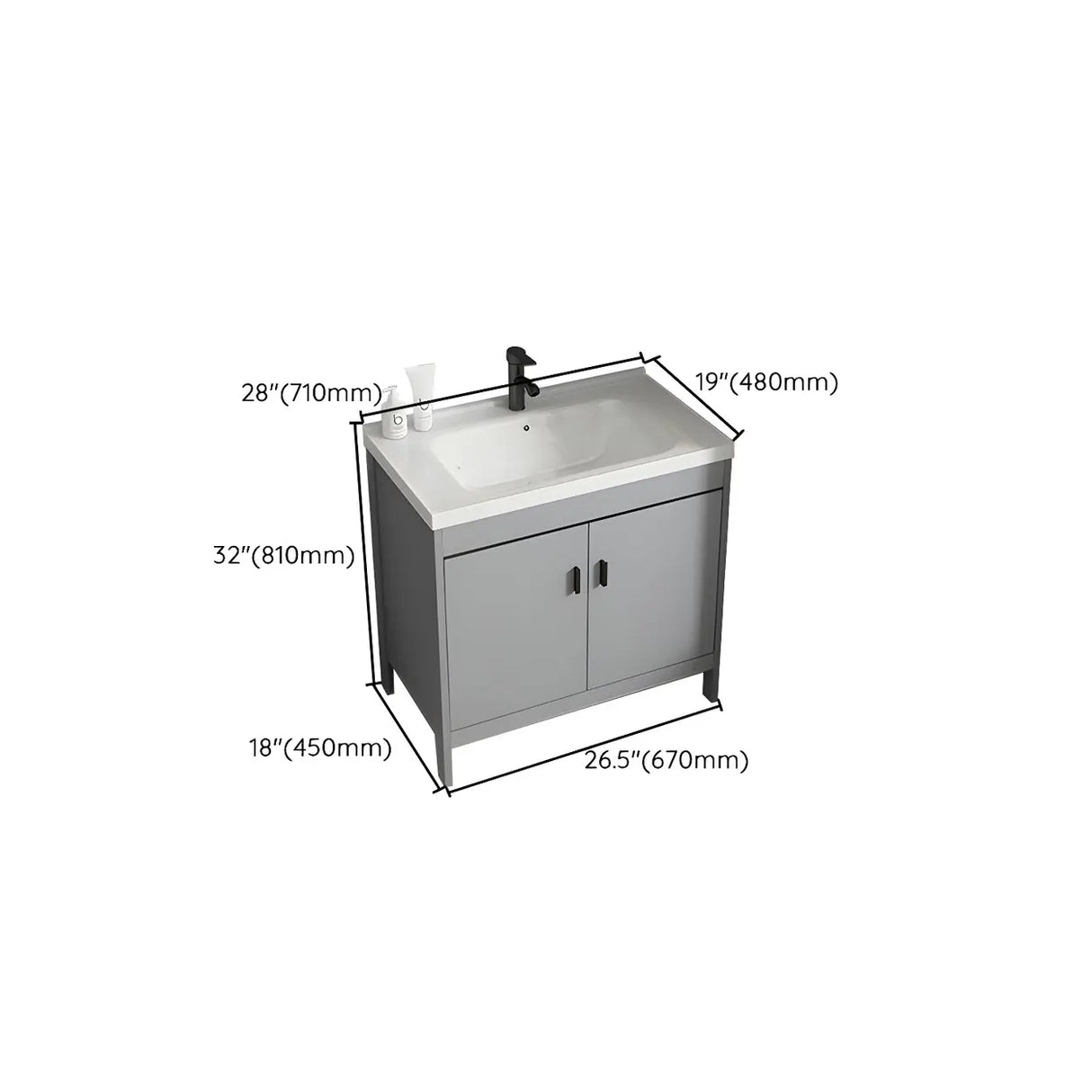 Modern Warp Resistant Freestanding Storage Bath Sink Vanity Image - 29