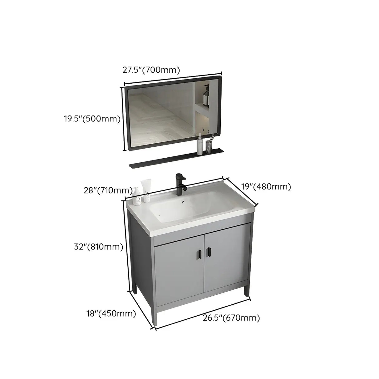 Modern Warp Resistant Freestanding Storage Bath Sink Vanity Image - 35