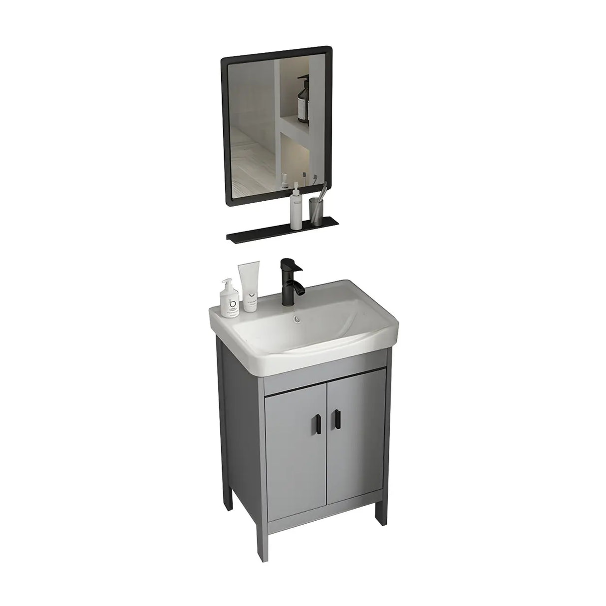 Modern Warp Resistant Freestanding Storage Bath Sink Vanity Image - 4
