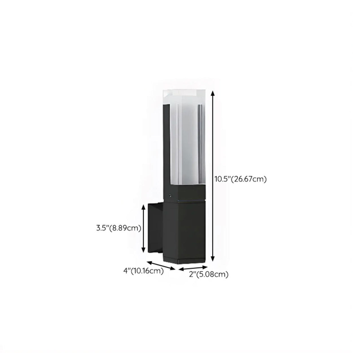 Modern Waterproof Rectangular Outdoor Wall Sconce