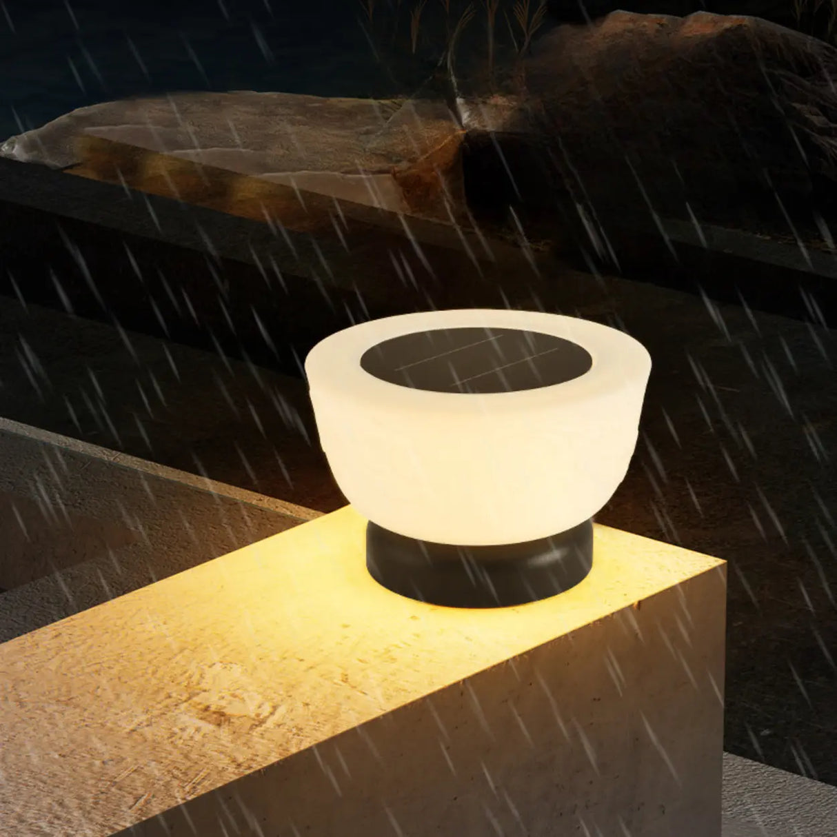 Modern Waterproof Solar LED Outdoor Garden Pillar Light Image - 1