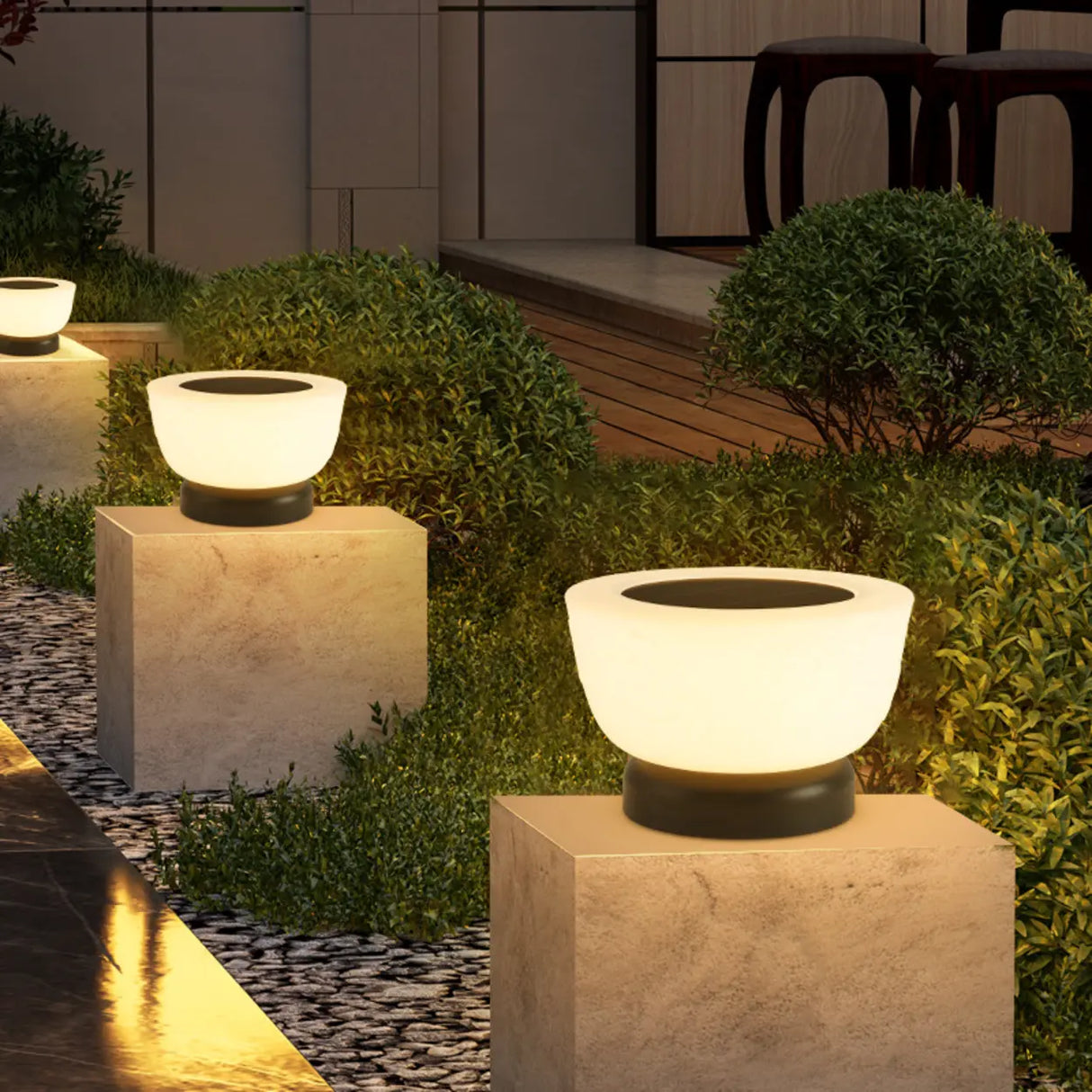 Modern Waterproof Solar LED Outdoor Garden Pillar Light Image - 2