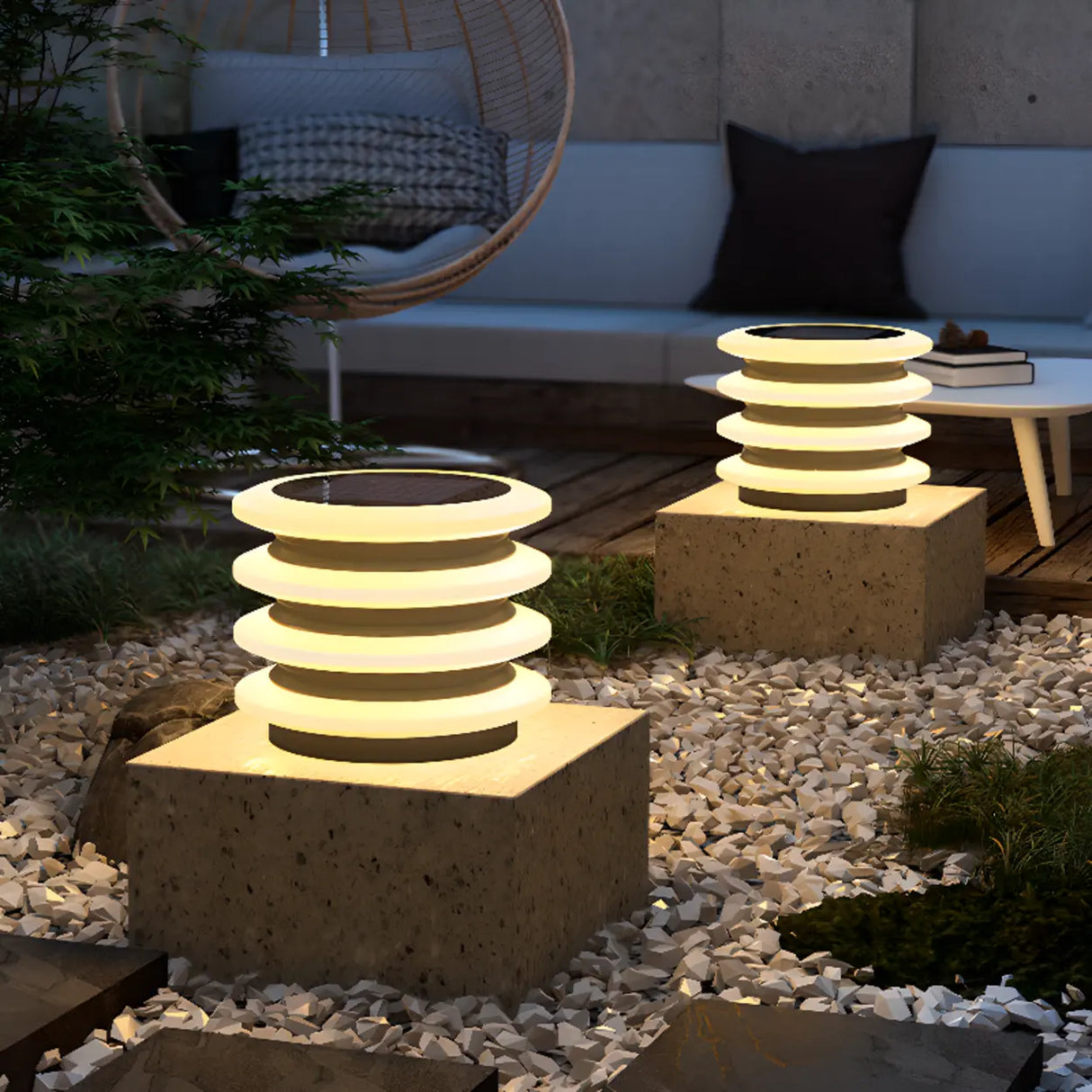 Modern Waterproof Solar LED Tiered Pillar Cap Light Image - 6