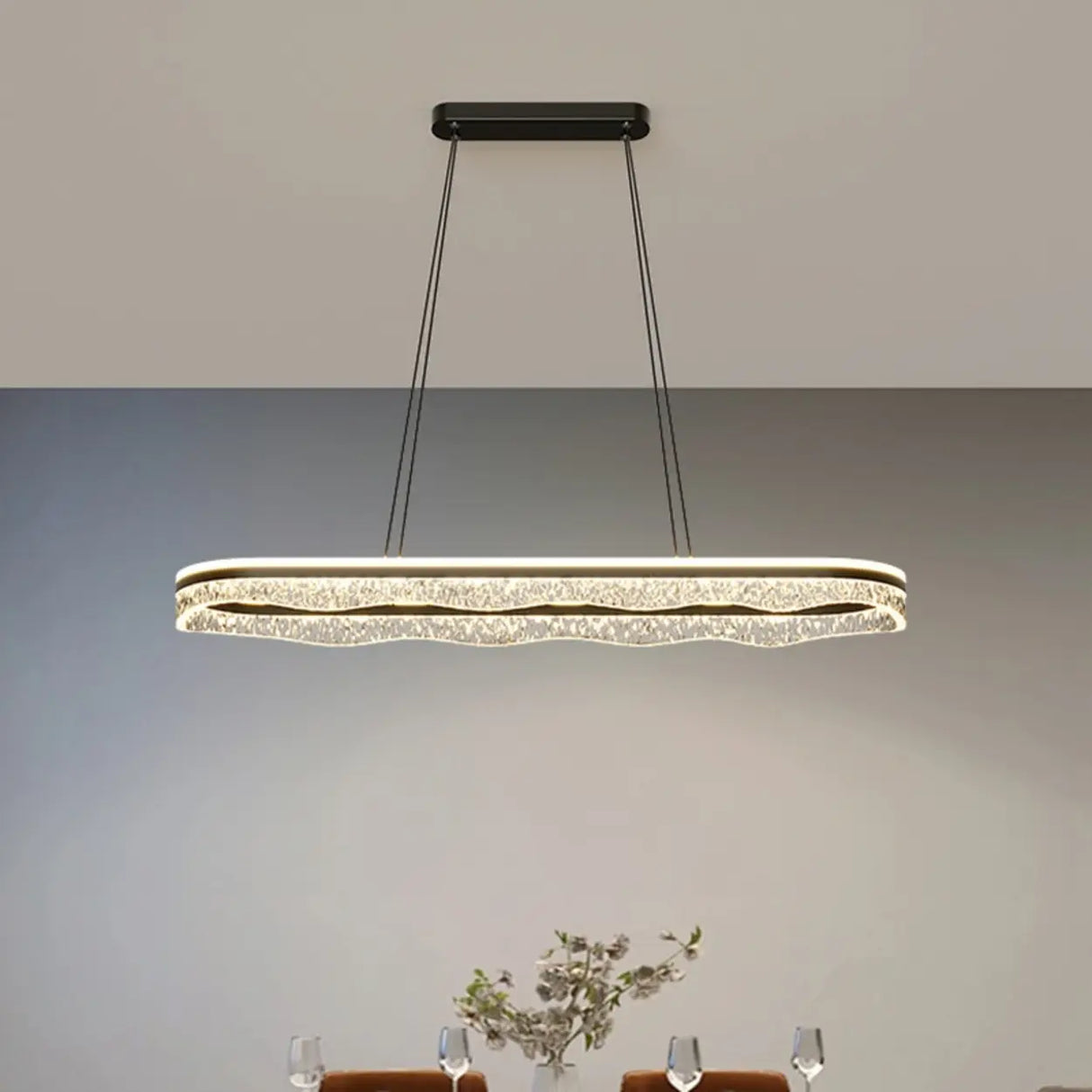 Modern Wave LED Pendant Light for Dining & Living Room Image - 1