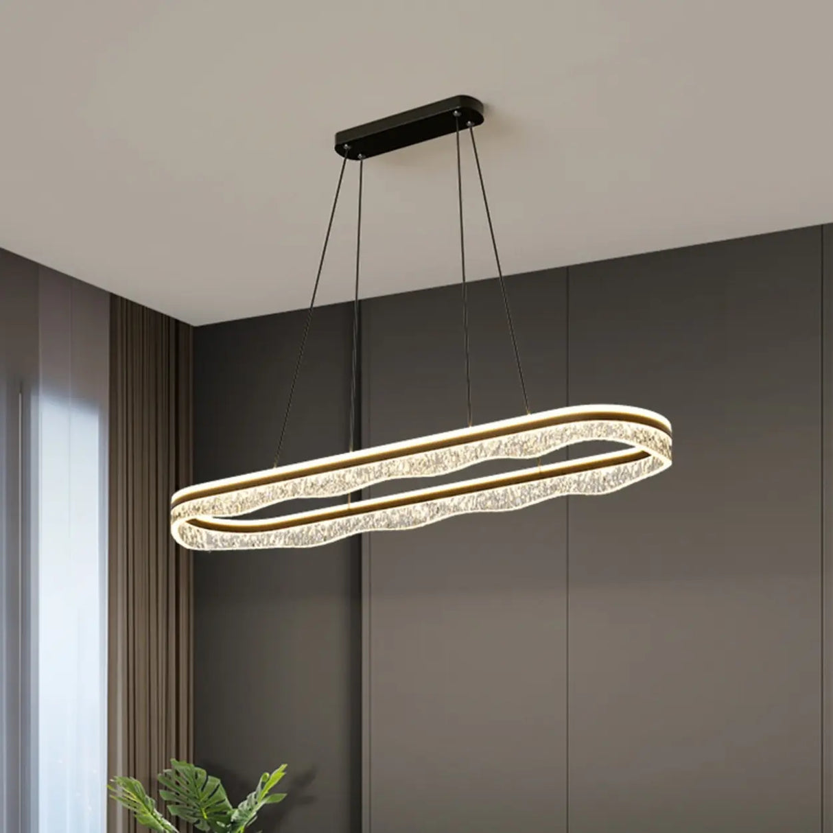 Modern Wave LED Pendant Light for Dining & Living Room Image - 4