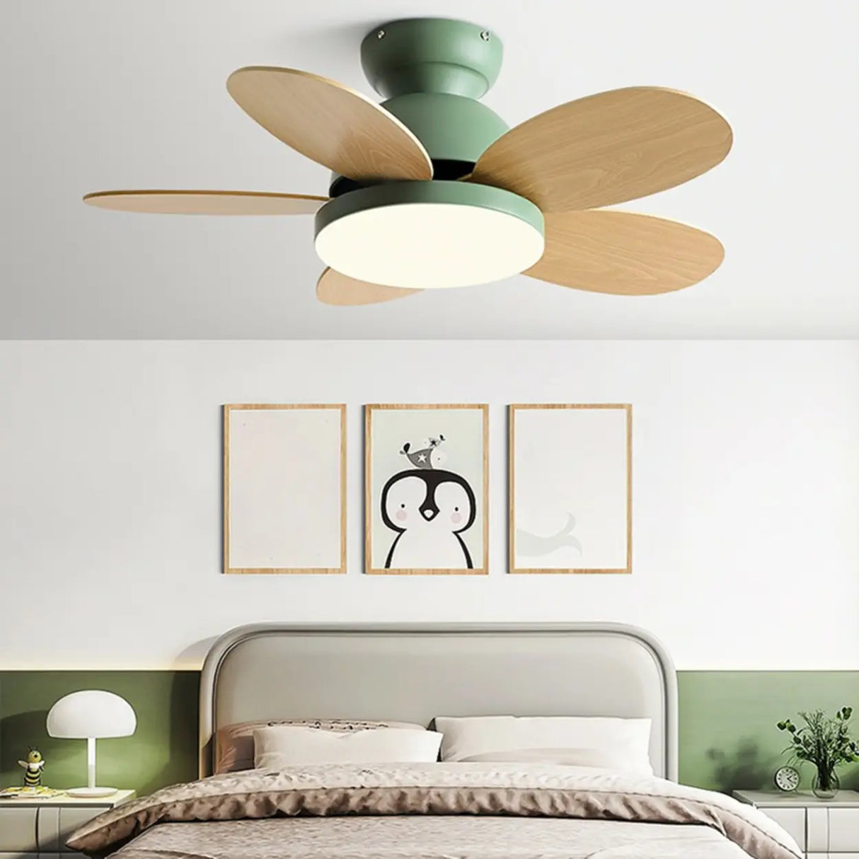 Modern Whimsical Multi-Color LED Kids Ceiling Fan Image - 17