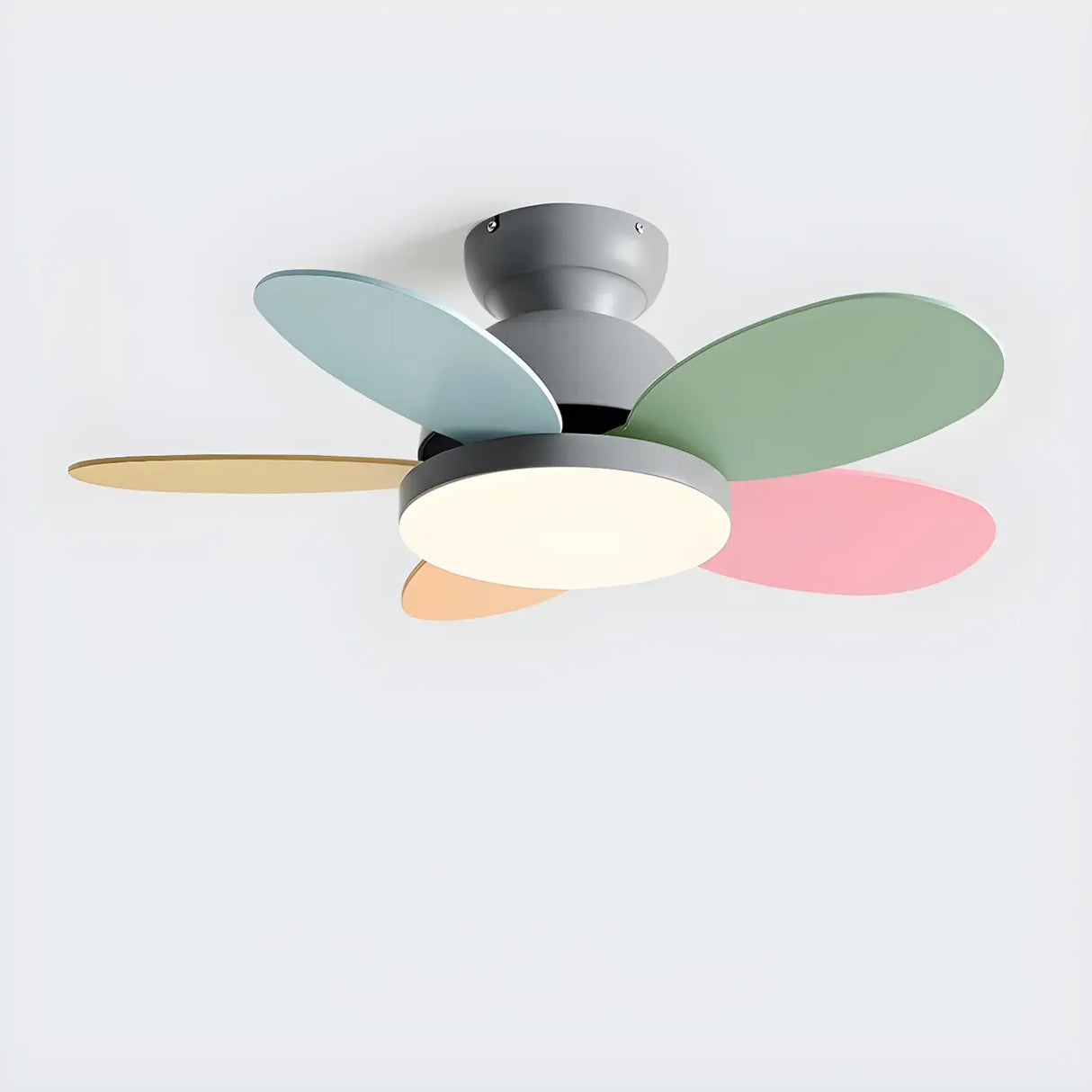 Modern Whimsical Multi-Color LED Kids Ceiling Fan Image - 2