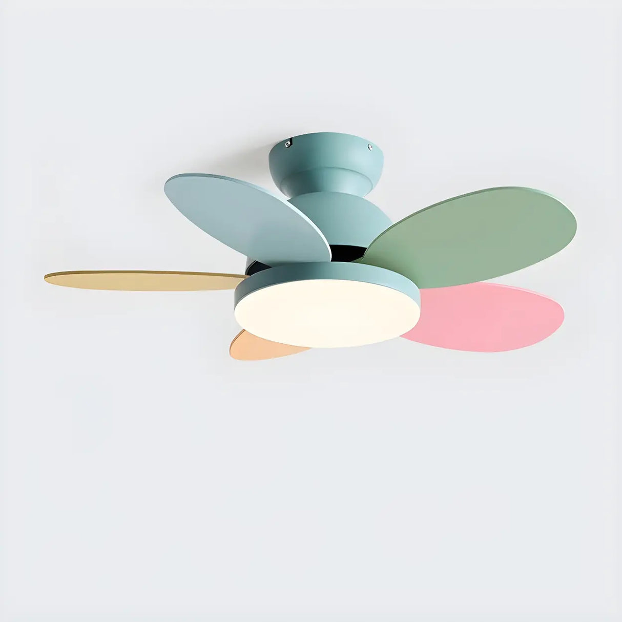 Modern Whimsical Multi-Color LED Kids Ceiling Fan Image - 3