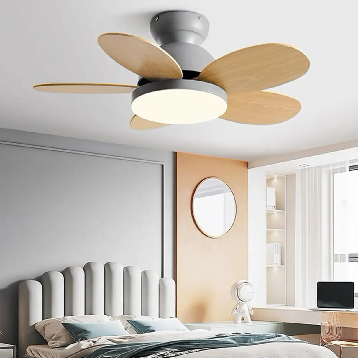 Modern Whimsical Multi-Color LED Kids Ceiling Fan Image - 6