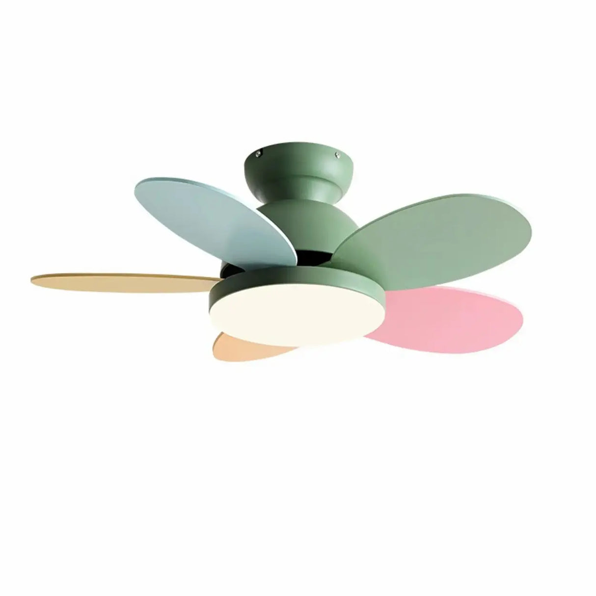 Modern Whimsical Multi-Color LED Kids Ceiling Fan Image - 7
