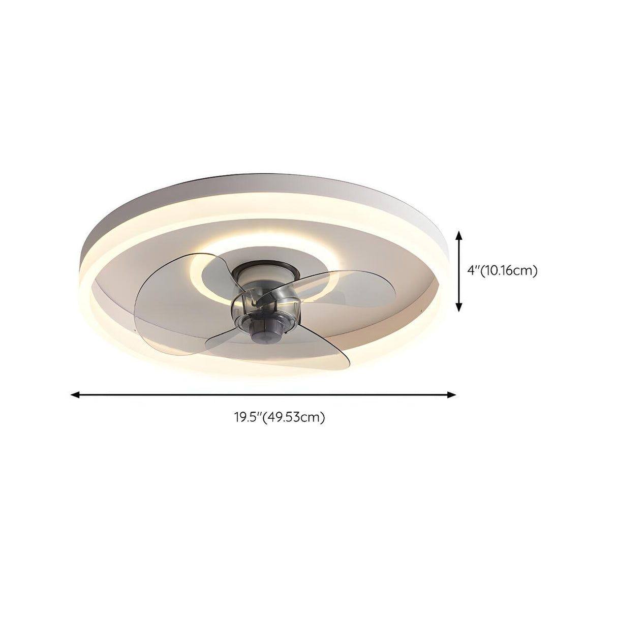 Modern White 3 Blade Circle Ceiling Fan with LED Light Image - 16