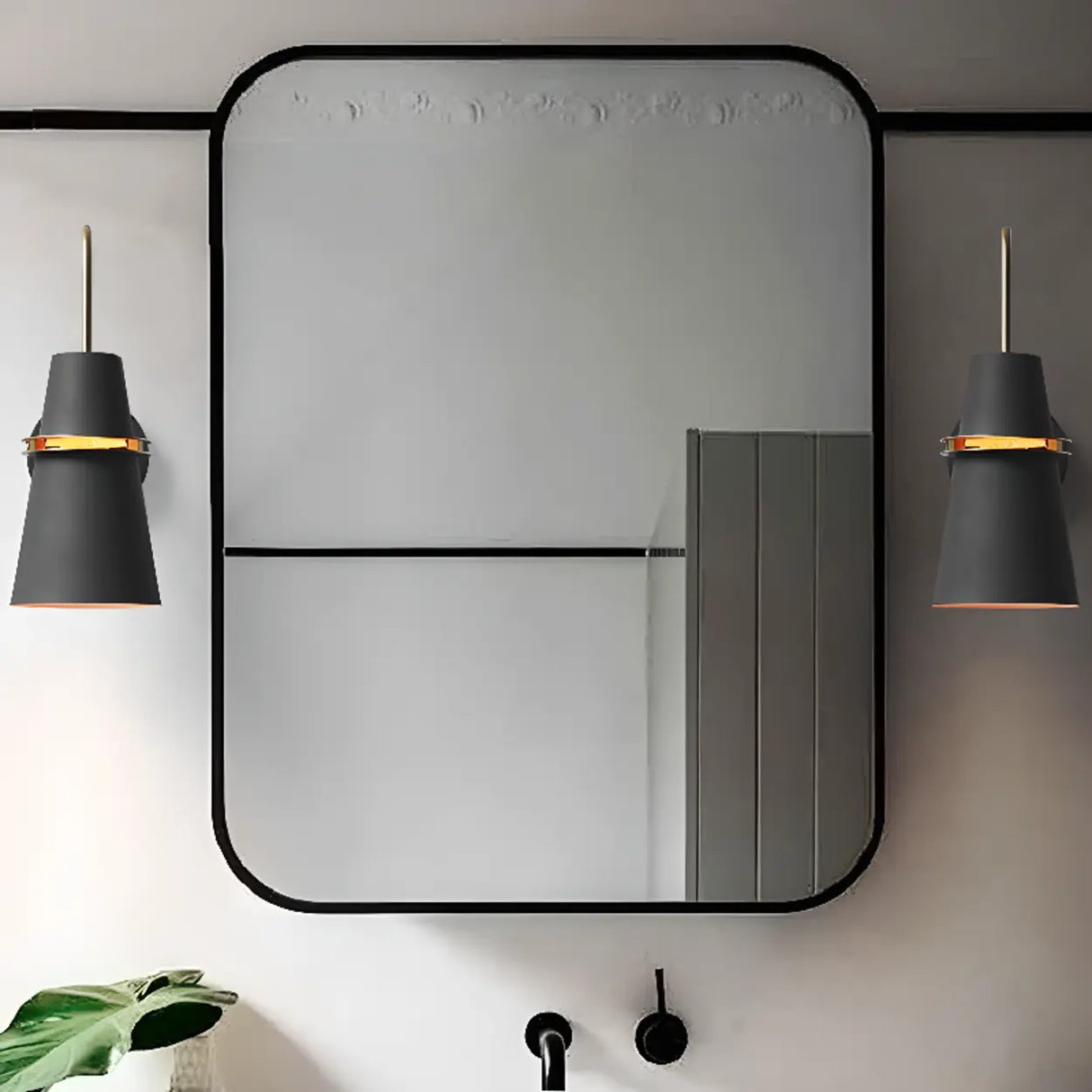Modern White and Gold Vanity Wall Sconce Light Image - 3