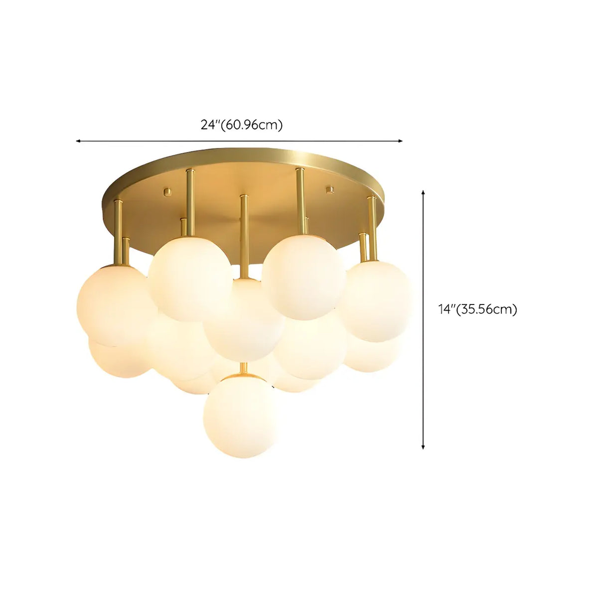 Modern White Bubble Glass Flush Mount Ceiling Light Image - 14
