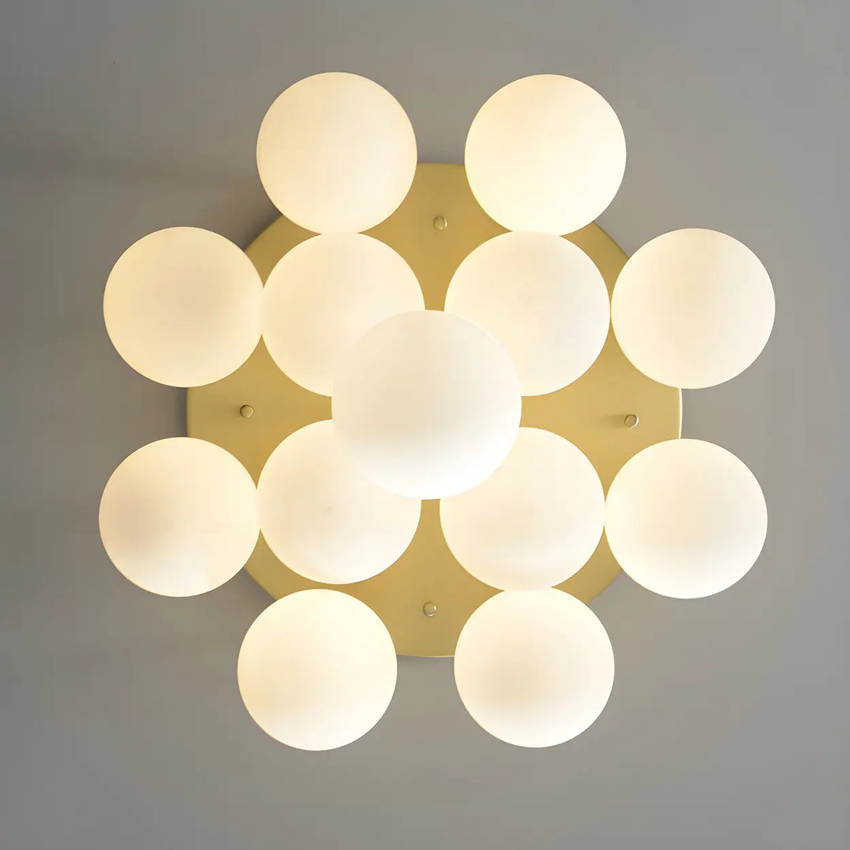 Modern White Bubble Glass Flush Mount Ceiling Light Image - 9