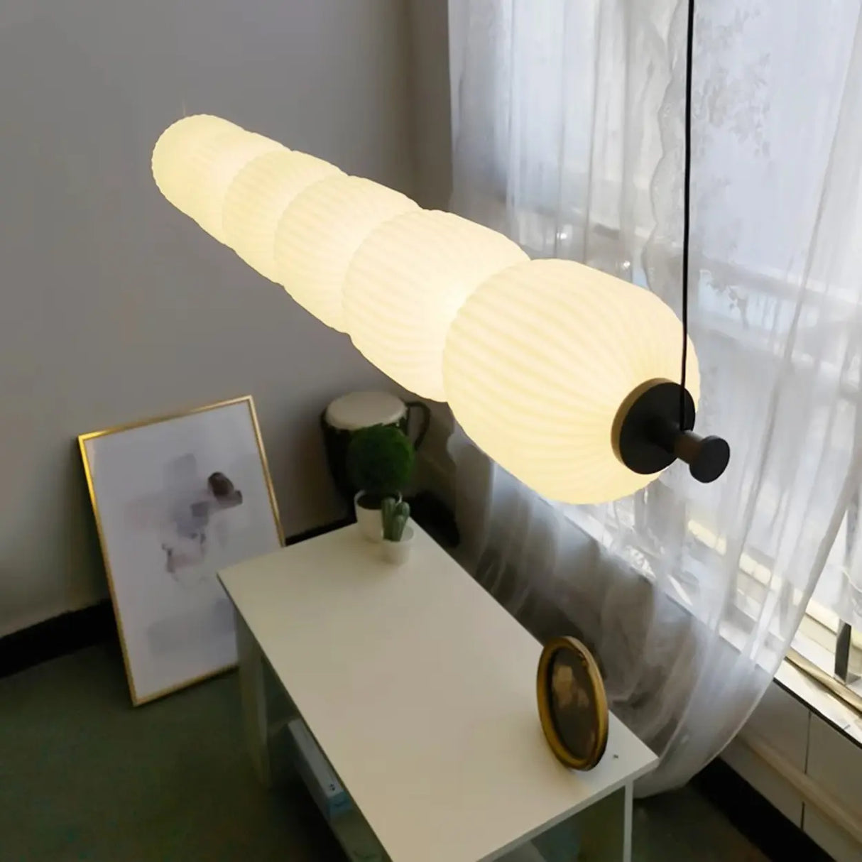 Modern White Candied Haws Horizontal Island Chandelier Image - 6