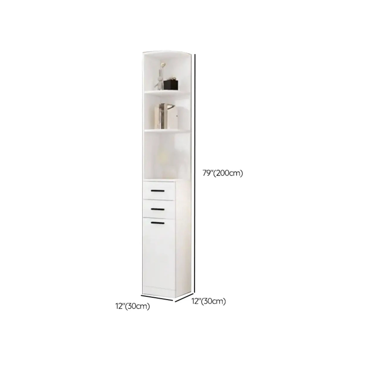 Modern White Composite Wood Corner Large Bookcases Image - 15