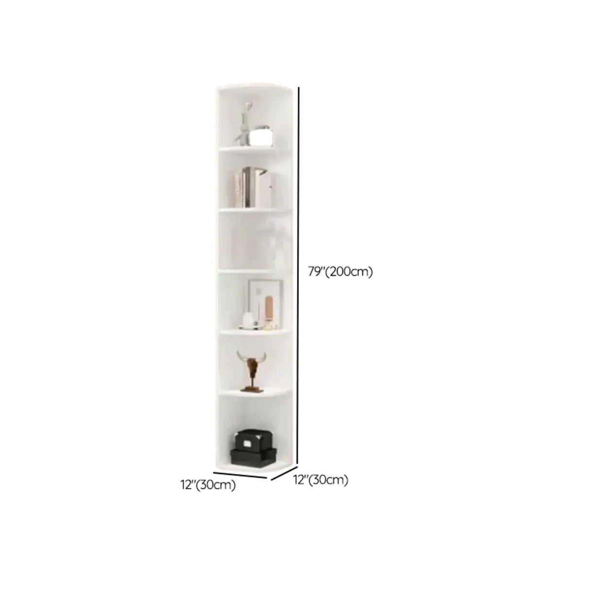 Modern White Composite Wood Corner Large Bookcases Image - 16