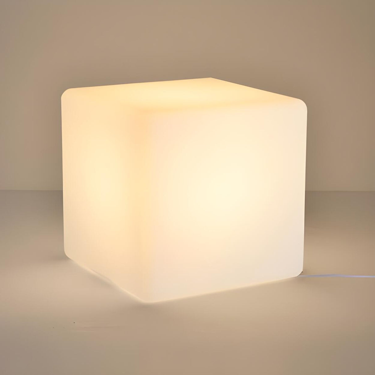 Modern White Cube LED Floor Lamp with Foot Switch Image - 7