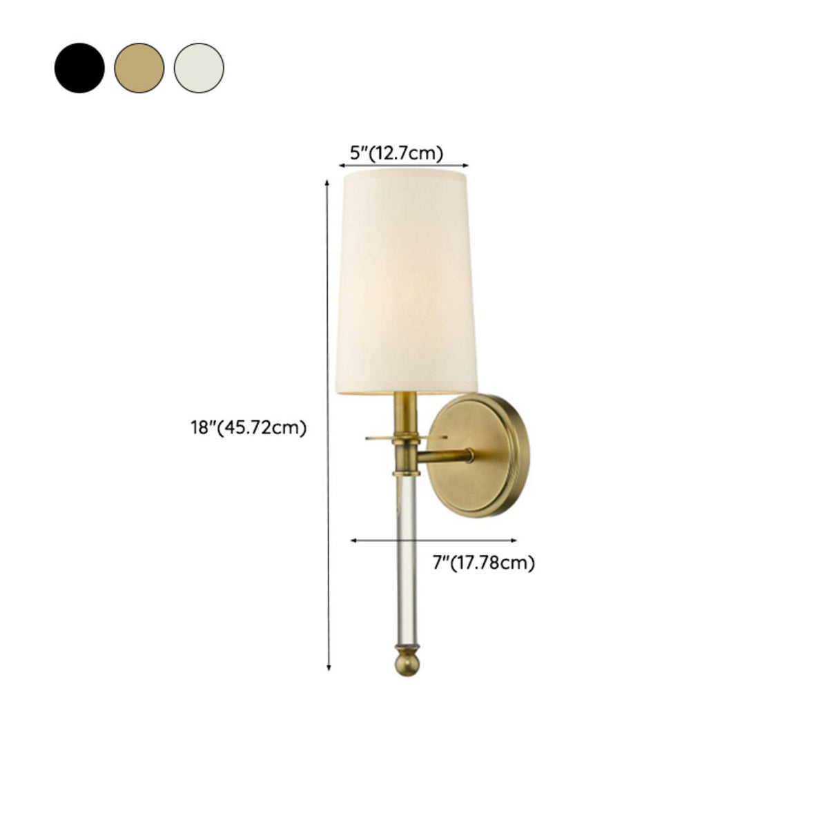 Modern White Cylindrical Shade Metal Wall Sconce