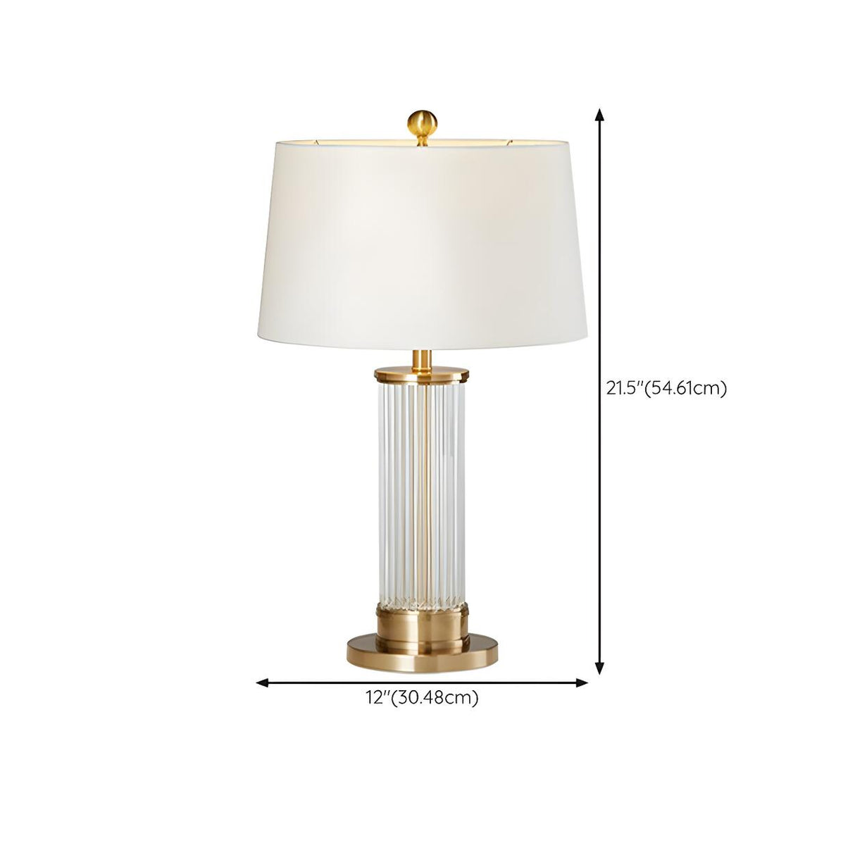 Modern White Drum Fabric Shade Cylindrical Table Lamp