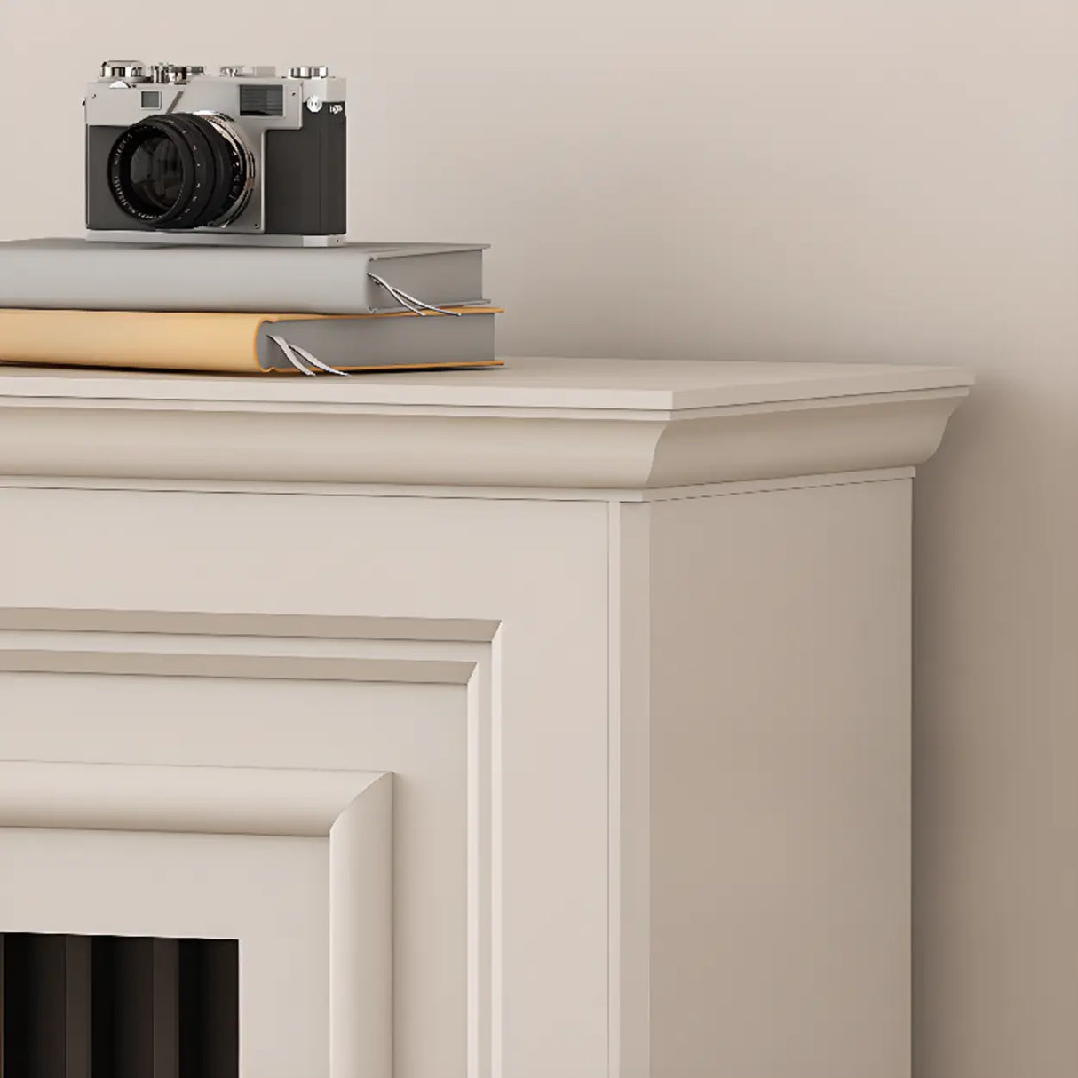 Modern White Electric Fireplace TV Stand with LED Flames Image - 10