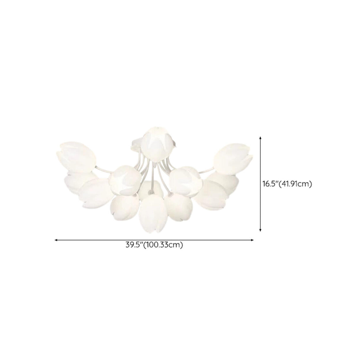 Modern White Elegant Flower Semi-Flush Mount Light Image - 23
