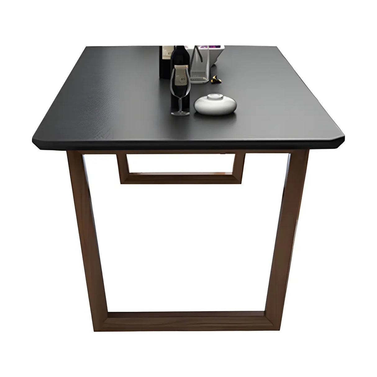 Modern White Elegant Rectangle Stone Dining Table Image - 5