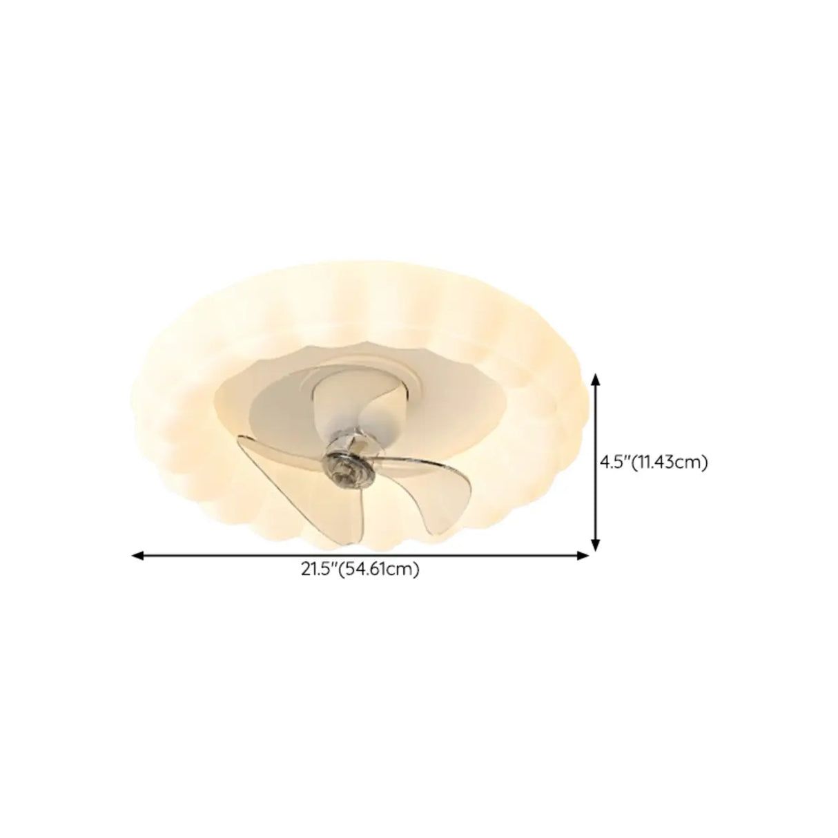 Modern White Geometric Flush Mount Ceiling Fan Light