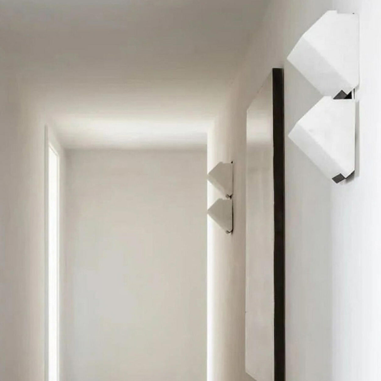 Modern White Geometric Metal Wall Light LED Sconce Image - 4