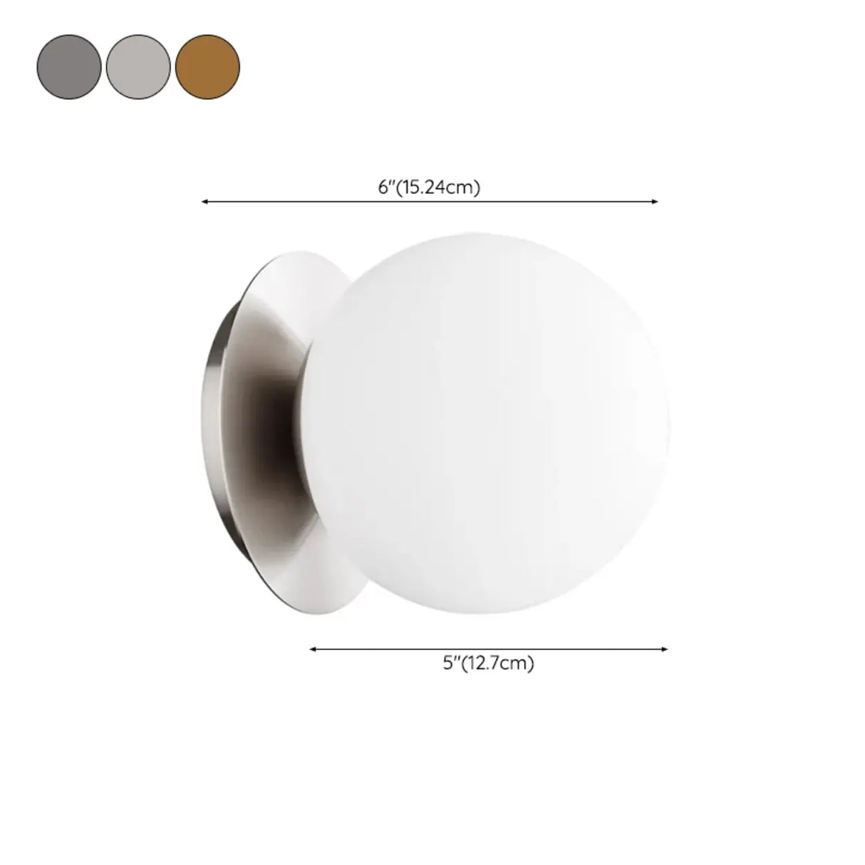 Modern White Glass Globe Vanity Light Fixture